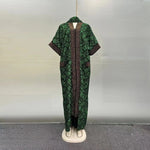 Luxury African Print Bubu Dress – V - Neck Loose Evening Gown with Rhinestone Pocket - Free Delivery Worldwide only at Flexi Africa