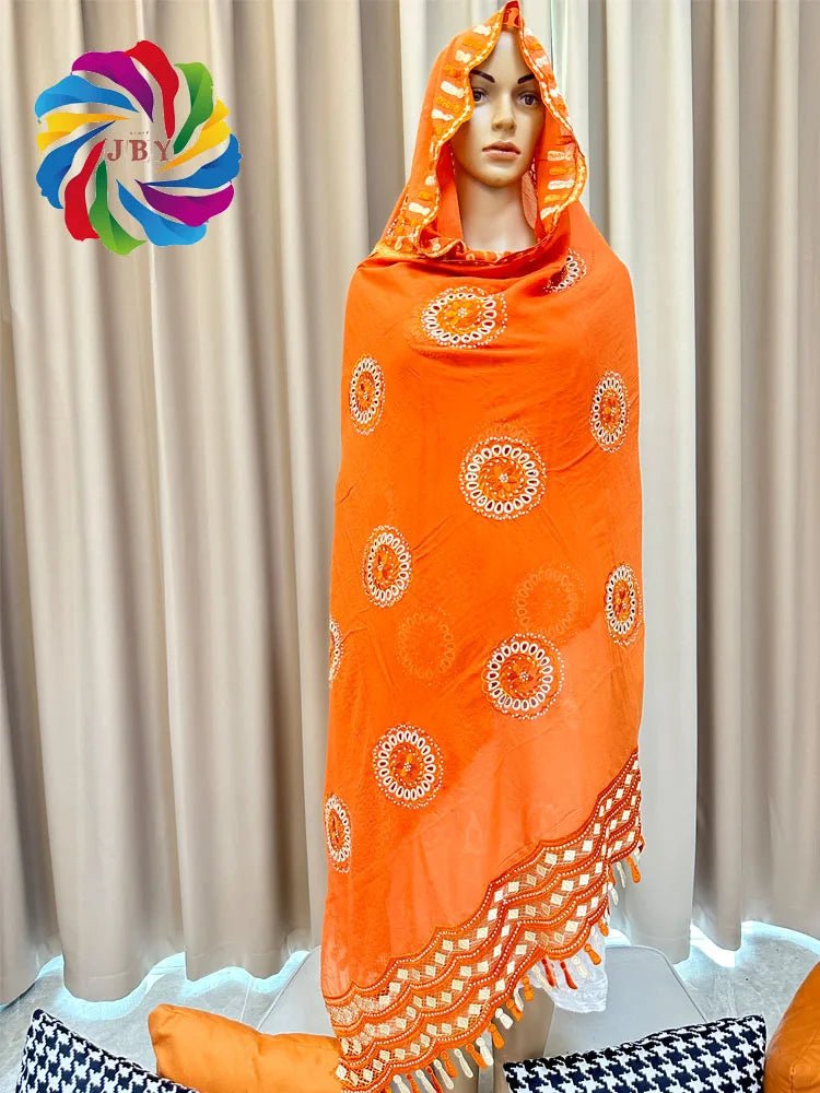 Luxury Cotton African Scarf – Muslim Women’s Hijab Shawl - Free Delivery Worldwide only at Flexi Africa