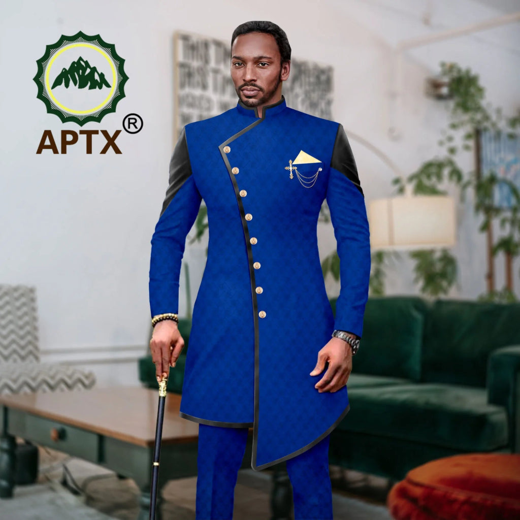 Men’s African Bazin Riche Suit | Wedding, Business & Party Formal Attire - Free Delivery Worldwide only at Flexi Africa
