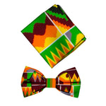 Men’s African Print Cotton Bow Tie and Kerchief – Bohemian Style Gift Set - Free Delivery Worldwide only at Flexi Africa