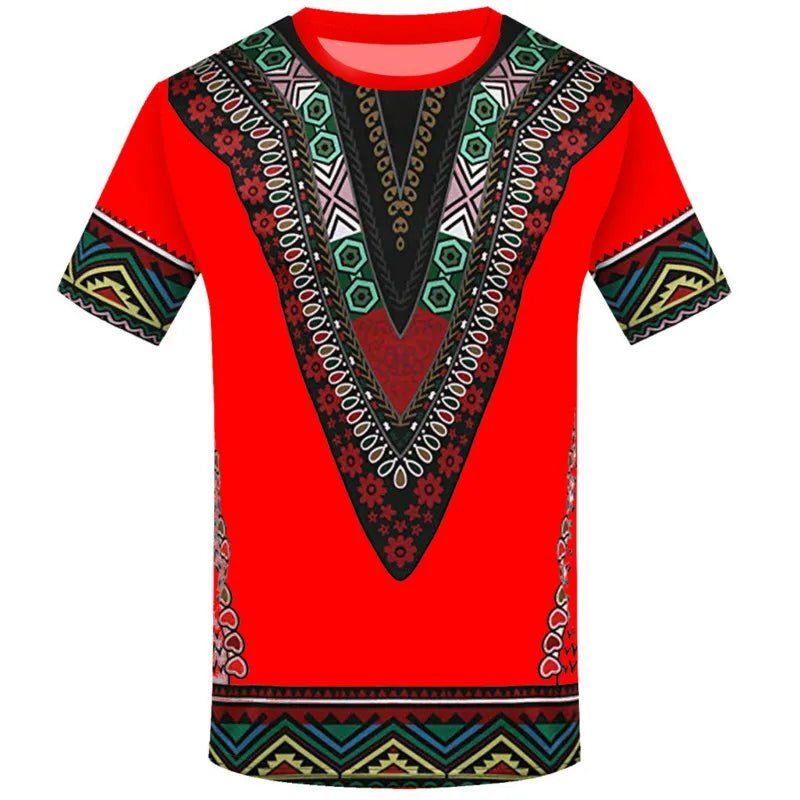 Men's T-Shirts 3D Printing Ethnic African Clothing Round Neck Shirts - Free Delivery Worldwide only at Flexi Africa