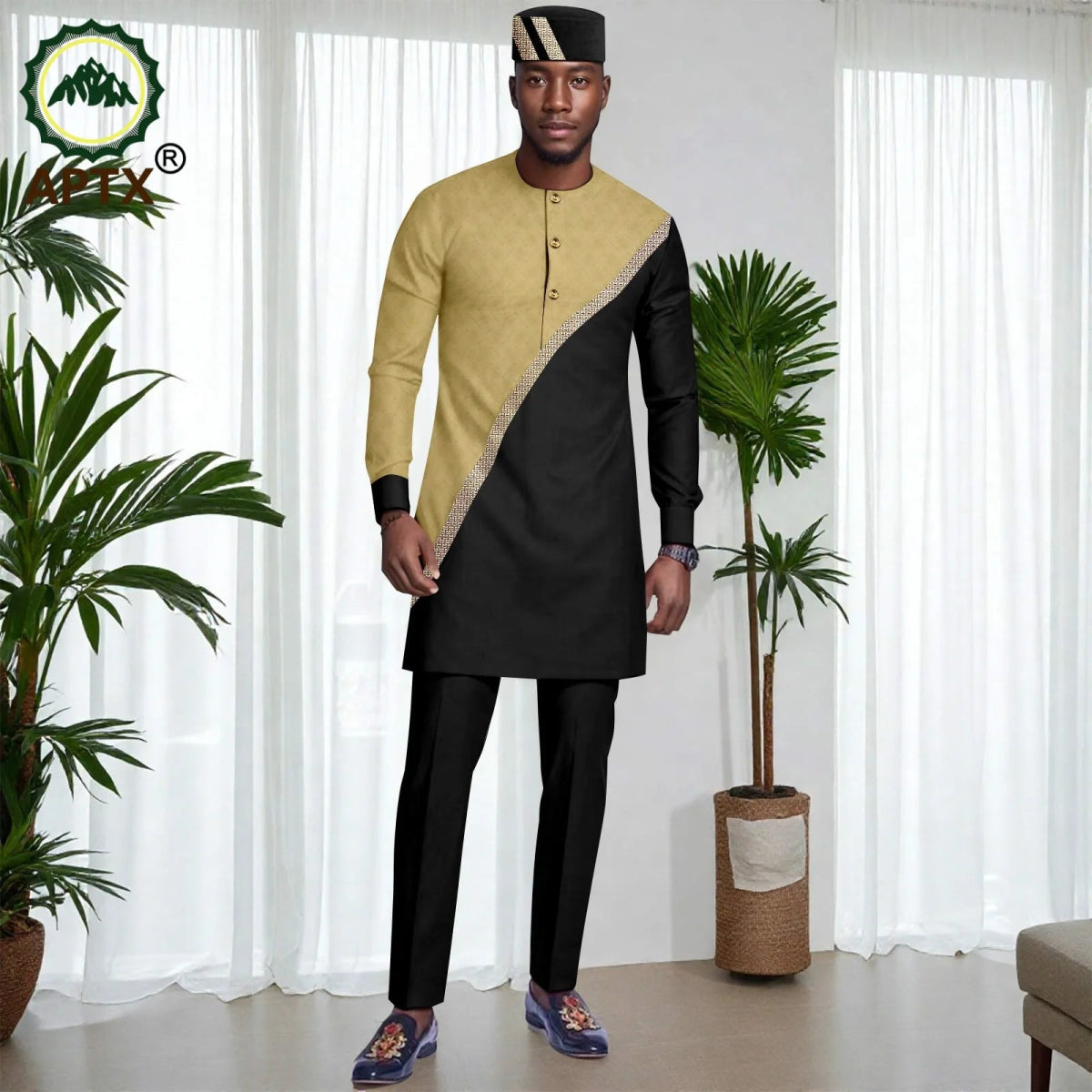 Muslim Mens Robe African Clothing For man 2 - piece Sets Suit jubba abaya Long Sleeve Coat and Pants Wedding Islamic Robes 2516039 - Free Delivery Worldwide only at Flexi Africa