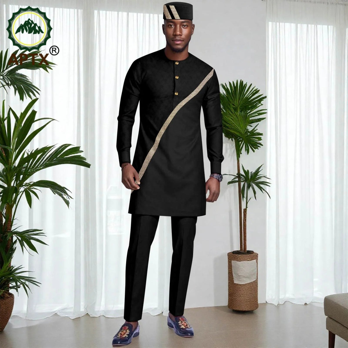 Muslim Mens Robe African Clothing For man 2 - piece Sets Suit jubba abaya Long Sleeve Coat and Pants Wedding Islamic Robes 2516039 - Free Delivery Worldwide only at Flexi Africa