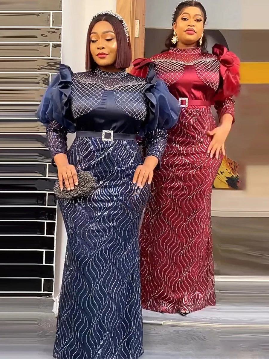 Buy Plus Size African Luxury Sequin Evening Party Long Dresses for Women Dashiki  Clothing for only $54.56 at Flexi Africa!