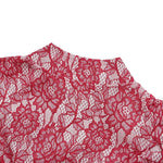 Plus Size African Wedding Outfit – Red Lace Top & Elegant Pleated Maxi Skirt Set - Free Delivery Worldwide only at Flexi Africa