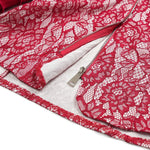 Plus Size African Wedding Outfit – Red Lace Top & Elegant Pleated Maxi Skirt Set - Free Delivery Worldwide only at Flexi Africa