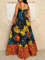 Plus Size Geometric Print Sleeveless Tunic Dress – Square Neck Loose Casual Spring & Fall Fashion - Free Delivery Worldwide only at Flexi Africa