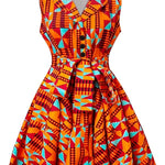 Plus Size Women's Fitted Waist Belt Dress – Flattering Elegant Curve - Enhancing Design - Free Delivery Worldwide only at Flexi Africa