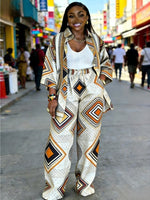 Plus Size Women’s Printed Suit Set (XL–8XL) – Casual Long Sleeve 2PC Outfit - Free Delivery Worldwide only at Flexi Africa