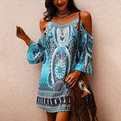 Short Sleeve off Shoulder Sexy Sling Strapless Sexy Sling Dress - Flexi Africa - Free Delivery Worldwide only at www.flexiafrica.com