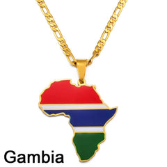 Showcase Your African Roots with Our Hip-hop Africa Map Pendant Necklace - Flexi Africa - Free Delivery Worldwide