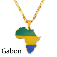 Showcase Your African Roots with Our Hip - hop Africa Map Pendant Necklace - Free Delivery Worldwide only at Flexi Africa