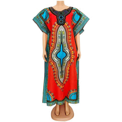 Stunning Dashikiage African Ladies Dress - 100% Cotton with Elegant African Print - Flexi Africa - Free Delivery Worldwide