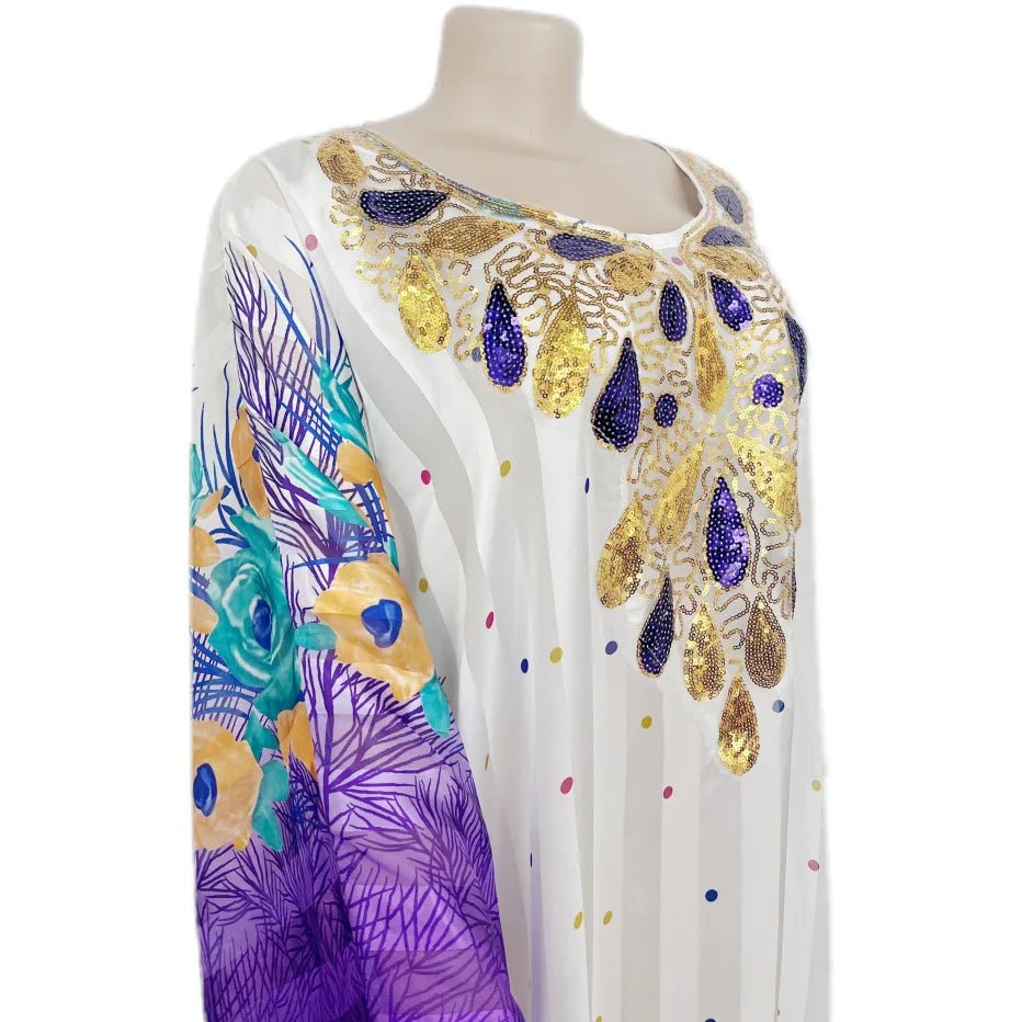 Stunning Spring/Summer Collection: Vibrant African Print Polyester Long Robes for Women - Flexi Africa - www.flexiafrica.com