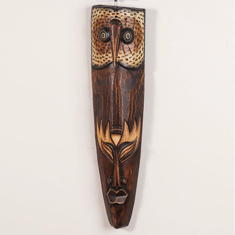 Creative Solid Wood Carved Mask: Decorative Pendant for Shop Background Walls and Crafts Features - Free Delivery Worldwide only at Flexi Africa