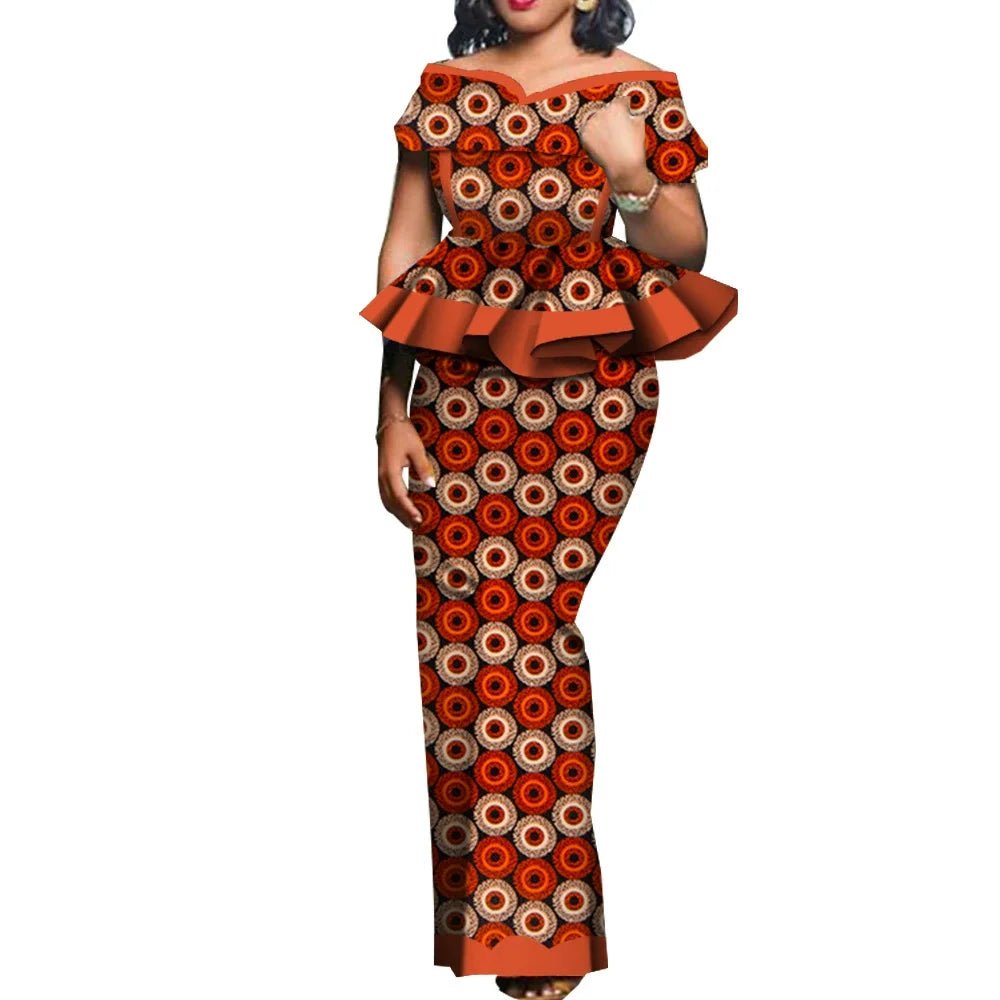 Traditional African 2PC Outfit – Dashiki Top and Skirt Set for Women - Free Delivery Worldwide only at Flexi Africa