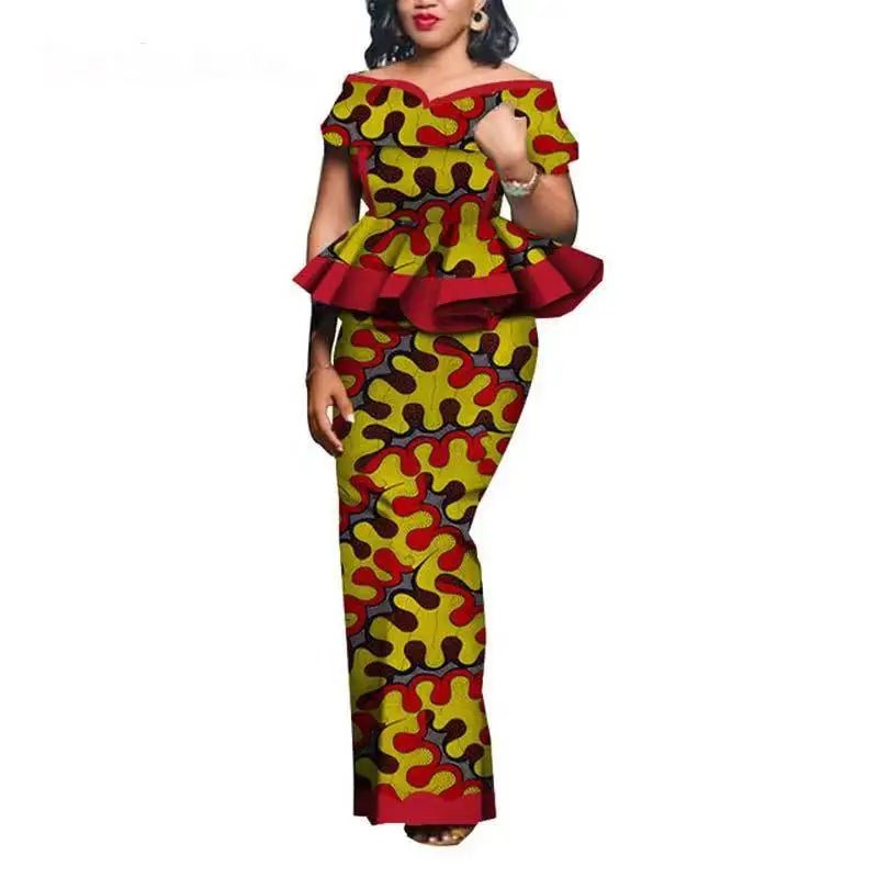 Traditional African 2PC Outfit – Dashiki Top and Skirt Set for Women - Free Delivery Worldwide only at Flexi Africa