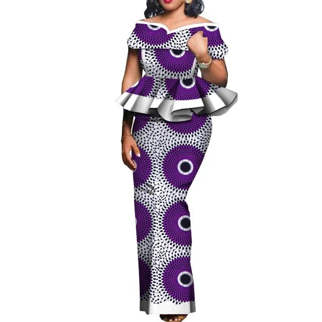 Traditional African 2PC Outfit – Dashiki Top and Skirt Set for Women - Free Delivery Worldwide only at Flexi Africa
