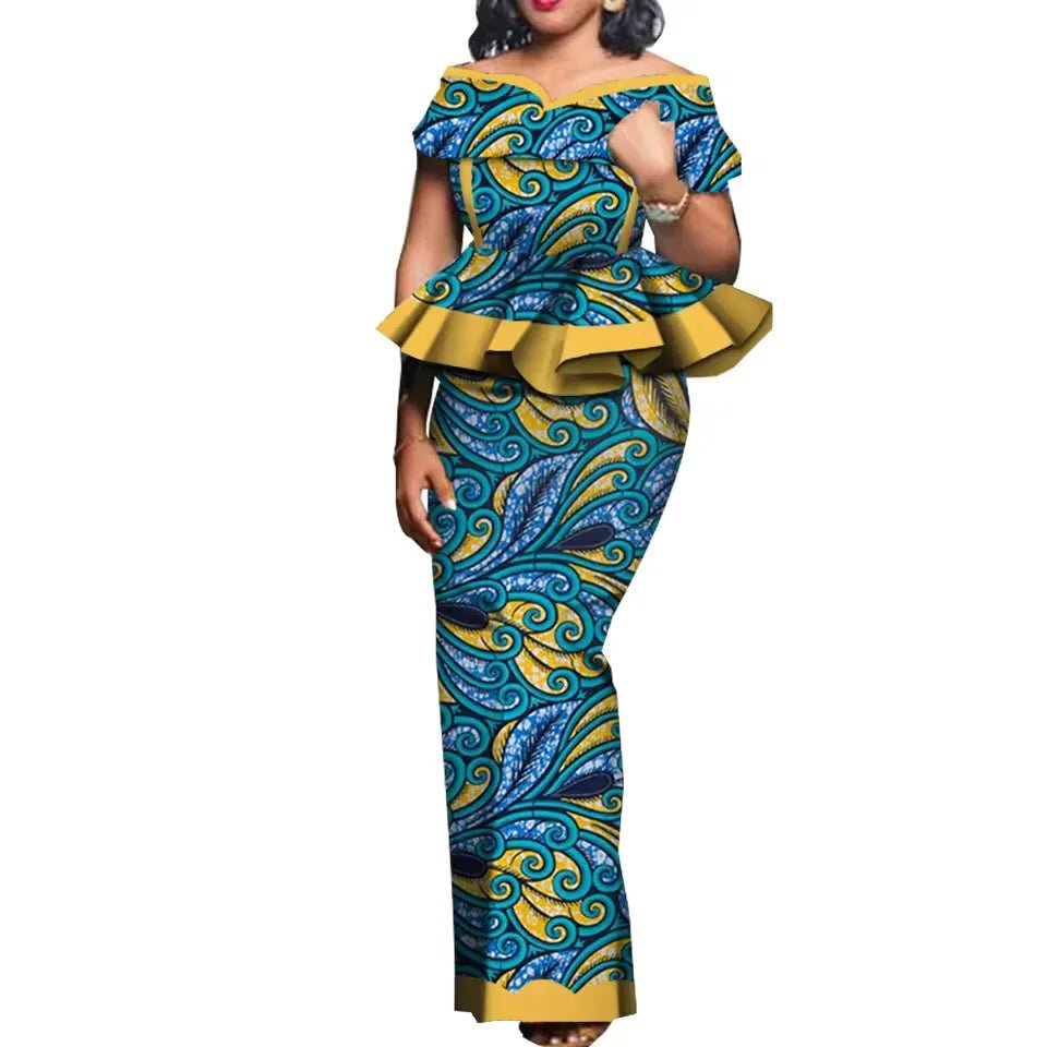 Traditional African 2PC Outfit – Dashiki Top and Skirt Set for Women - Free Delivery Worldwide only at Flexi Africa