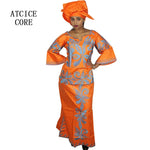Traditional African Bazin Riche Embroidered Gown – Plus Size Party & Church Dress - Free Delivery Worldwide only at Flexi Africa