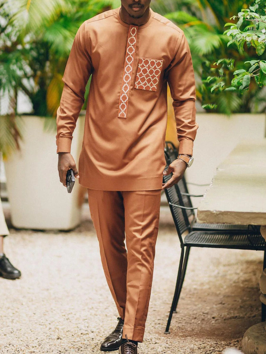 Traditional African Outfits for Men - Comfortable Dashiki Sets with Matching Shirts and Pants - Free Delivery Worldwide