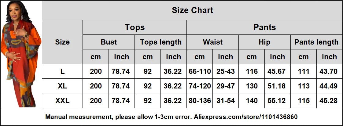 Two Piece Set Clothes for Women African Print Dresses Vacation Outfits 2024 Tops Pant Sets Dashiki Ankara Turkey Dames Plus Size - Free Delivery Worldwide only at Flexi Africa