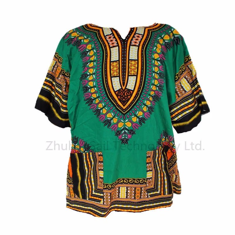 Unisex 100% Cotton Dashiki T-Shirts – Traditional African Print Fashion Design - Free Delivery Worldwide only at Flexi Africa