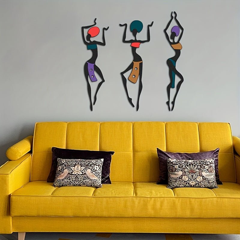 Vibrant African Girl Wall Art Set – Ethnic Style Living Room Décor - Free Delivery Worldwide only at Flexi Africa