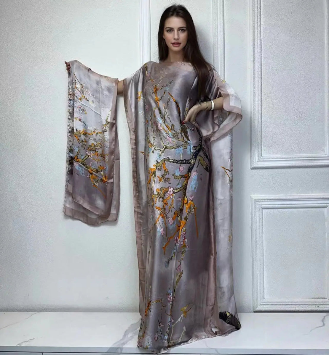 African Boho Summer Kaftan Dress – Printed Loose Fit with Belt, Beach & Holiday Wear - Free Delivery Worldwide