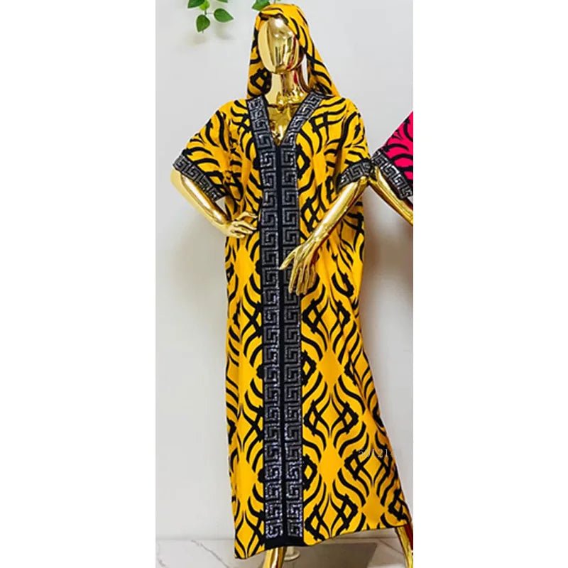 Women’s African Dashiki Abaya – Ankara Maxi Dress with Elegant Flow - Free Delivery Worldwide only at Flexi Africa