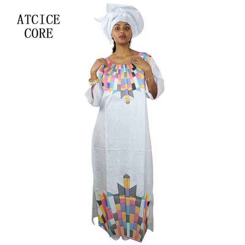 Women's African Dresses: Fashionable New Bazin Riche Embroidery Design - Free Delivery Worldwide only at Flexi Africa