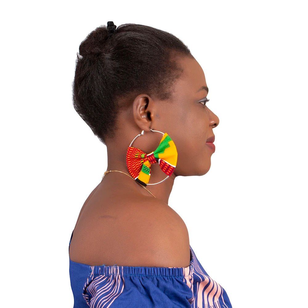 Women’s African Fashion Earrings – Handmade Circle Statement Accessories - Free Delivery Worldwide only at Flexi Africa