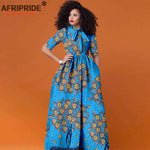 Women’s African Print Maxi Dress – Traditional High Waist Ankara Half Sleeve Attire - Free Delivery Worldwide only at Flexi Africa