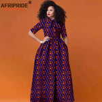 Women’s African Print Maxi Dress – Traditional High Waist Ankara Half Sleeve Attire - Free Delivery Worldwide only at Flexi Africa
