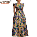 Women’s Ankara Dashiki Print Floor - Length A - Line Dress - Free Delivery Worldwide only at Flexi Africa