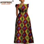 Women’s Ankara Dashiki Print Floor - Length A - Line Dress - Free Delivery Worldwide only at Flexi Africa