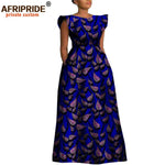 Women’s Ankara Dashiki Print Floor - Length A - Line Dress - Free Delivery Worldwide only at Flexi Africa