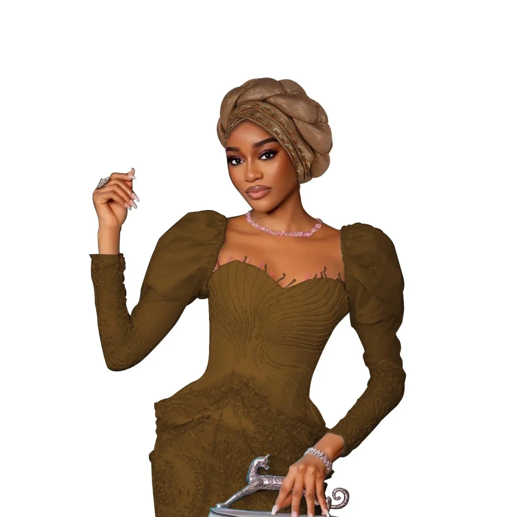 Women’s Nigerian Auto Gele – Stylish Wedding & Party Headscarf - Free Delivery Worldwide only at Flexi Africa