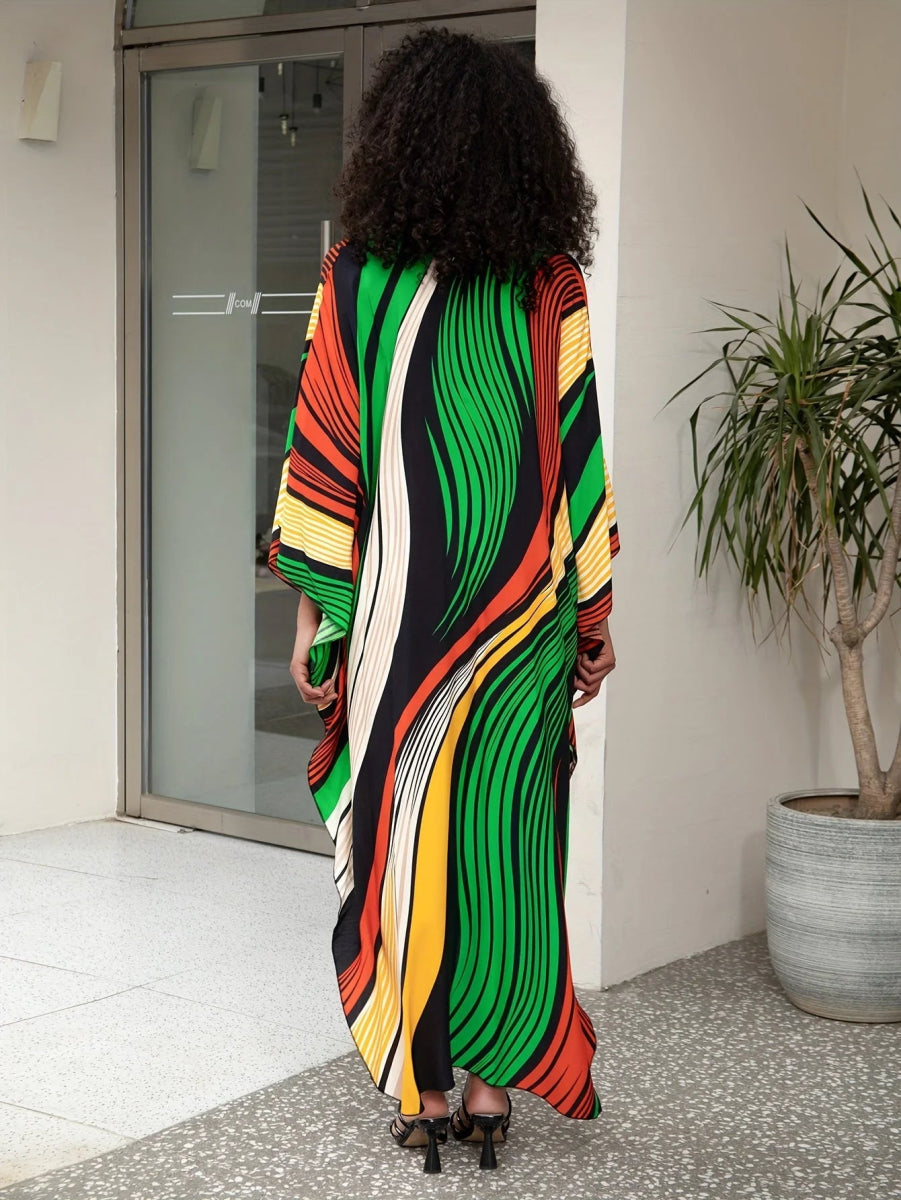 Women's Plus Size Bohemian Long Kaftan Dress, Lightweight Beach Cover - Up - Free Delivery Worldwide only at Flexi Africa